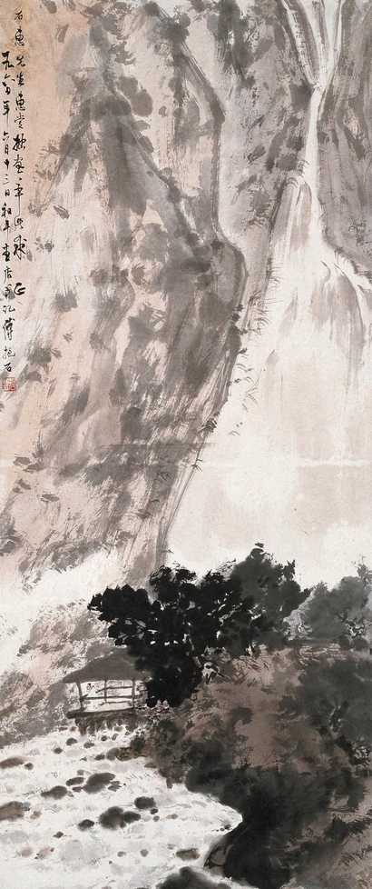傅抱石 1960年作 虚亭思秋图 立轴